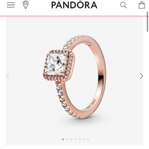 PANDORA SQUARE SPARKLE HALO RING